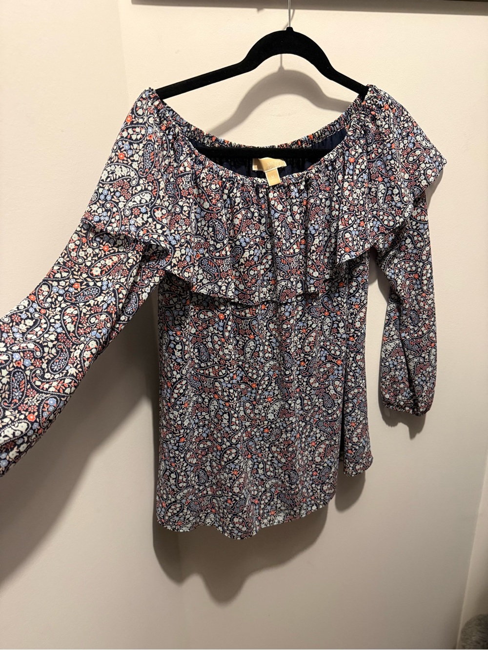 Michael Kors Olive Green Smocked-Hem Blouson Top